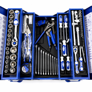Professional 128-Piece Mechanics Tool Kit with Metal Toolbox