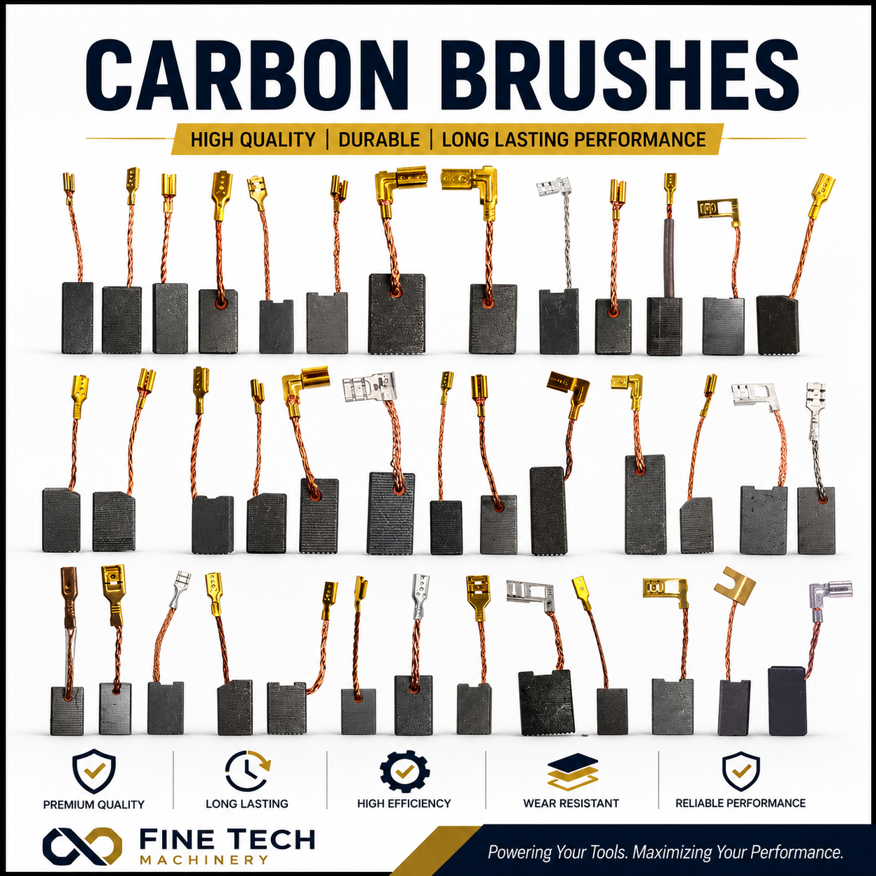 Carbon Brushes for Power Tools & Electric Motors | Fine Tech Machinery