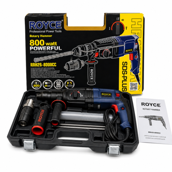 Royce 800W SDS Plus Rotary Hammer Drill RRH26-8000CC | Fine Tech Machinery