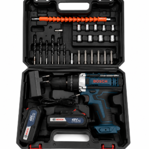 Bosch 48V Cordless Drill Driver Kit with 2 Batteries & Accessories