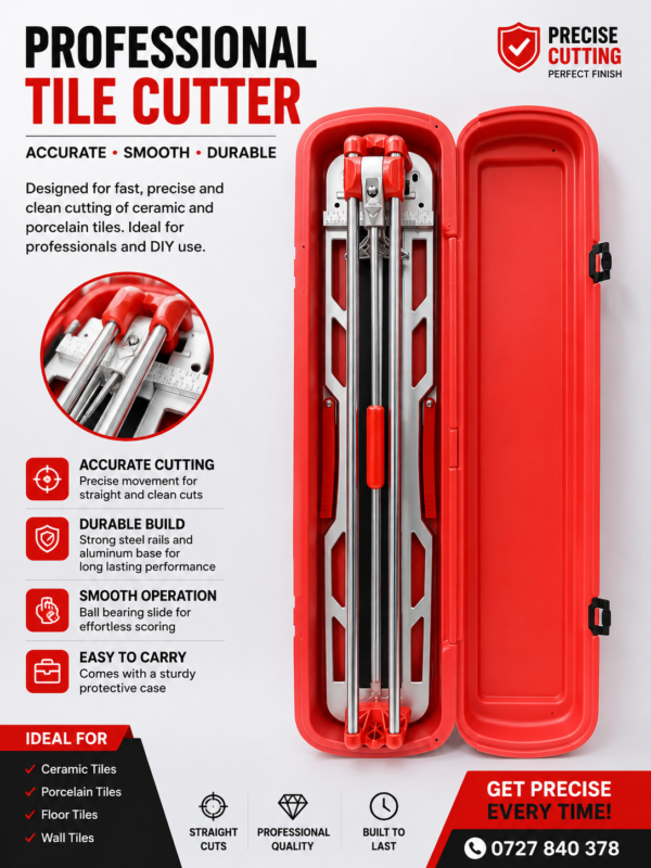 Professional Manual Tile Cutter with Carry Case | Heavy Duty Tile Cutting Tool Kenya