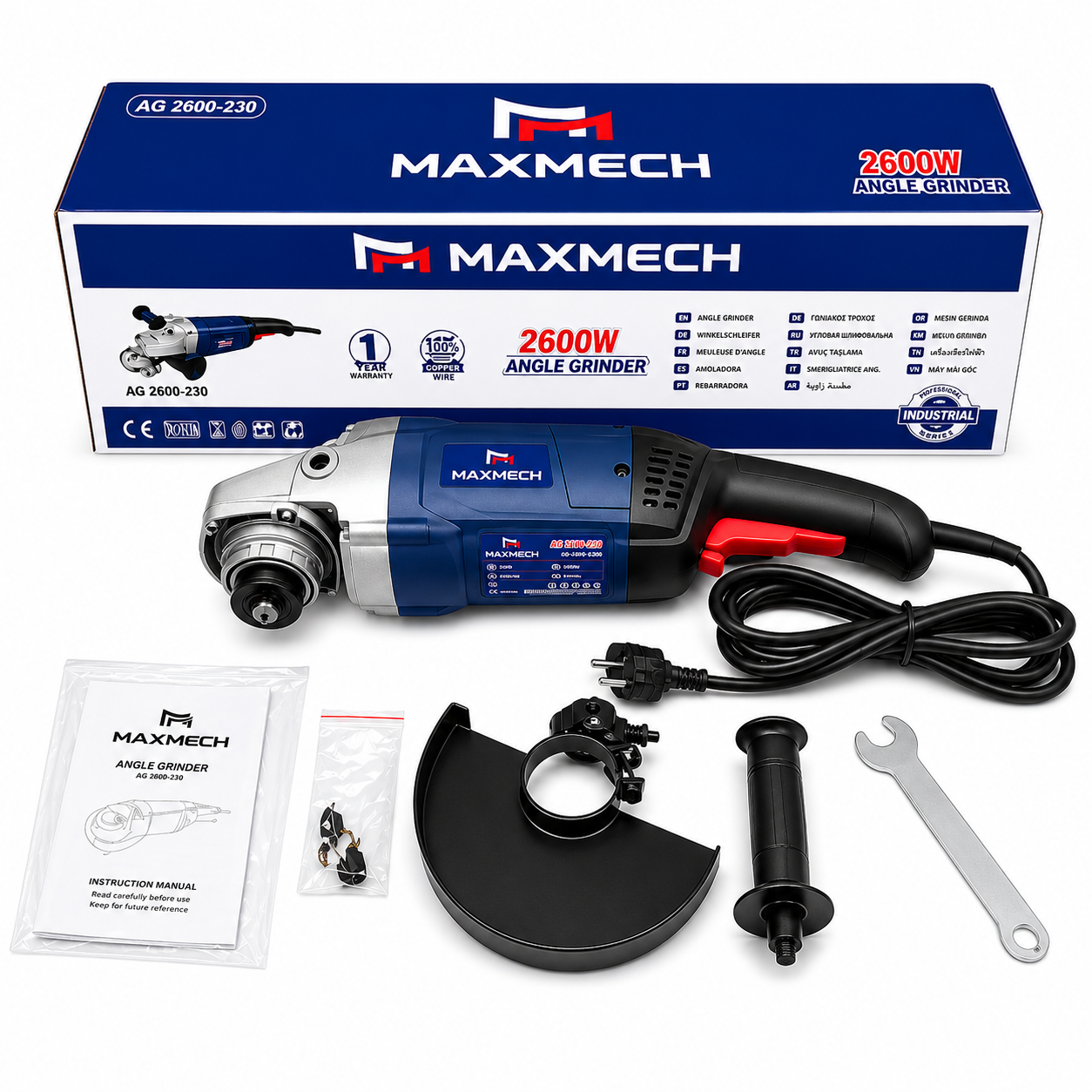 MAXMECH 2600W Angle Grinder AG2600-230 | Heavy Duty 230mm Grinder | Fine Tech Machinery Kenya