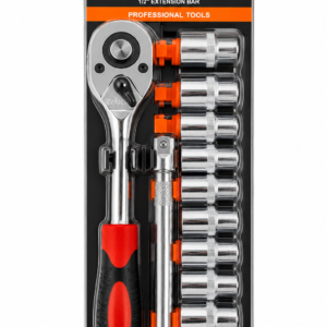 DEKECR-V 12PCS Socket Set with Ratchet Handle | Professional Socket Wrench Set | Fine Tech Machinery Kenya