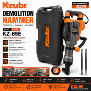KZUBR KZ-65E 2200W Demolition Hammer | Heavy Duty Electric Jack Hammer | Fine Tech Machinery Kenya