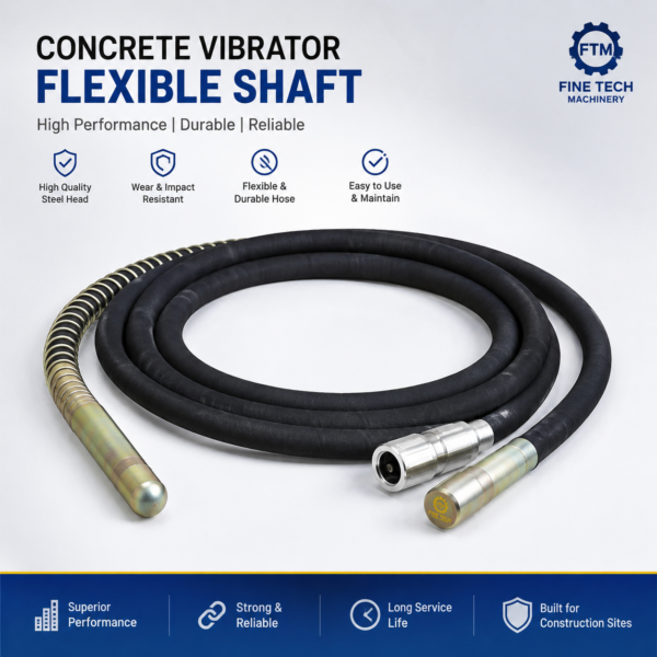 Concrete Vibrator Flexible Shaft – Heavy Duty Poker Vibrator Hose for Concrete Compaction