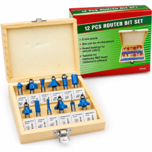 12 PCS Router Bit Set | 8mm Shank Tungsten Carbide Wood Router Bits