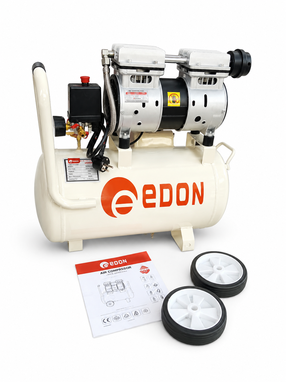 EDON Silent Oil-Free Air Compressor – Portable Low Noise Air Compressor for Workshop & Home Use