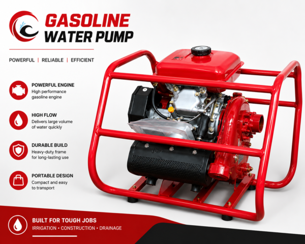 High-Performance Gasoline Water Pump – Portable Petrol Water Transfer Pump