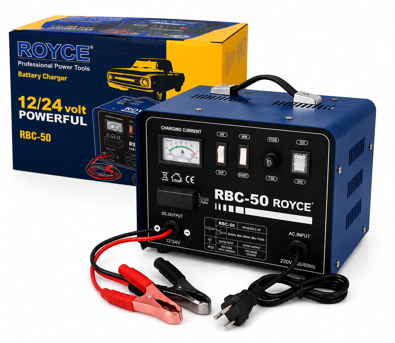 ROYCE RBC-50 12V/24V Battery Charger Heavy Duty Automotive Battery Charger