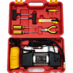 12V Portable Twin Cylinder Air Compressor Kit with Heavy Duty Carry Case