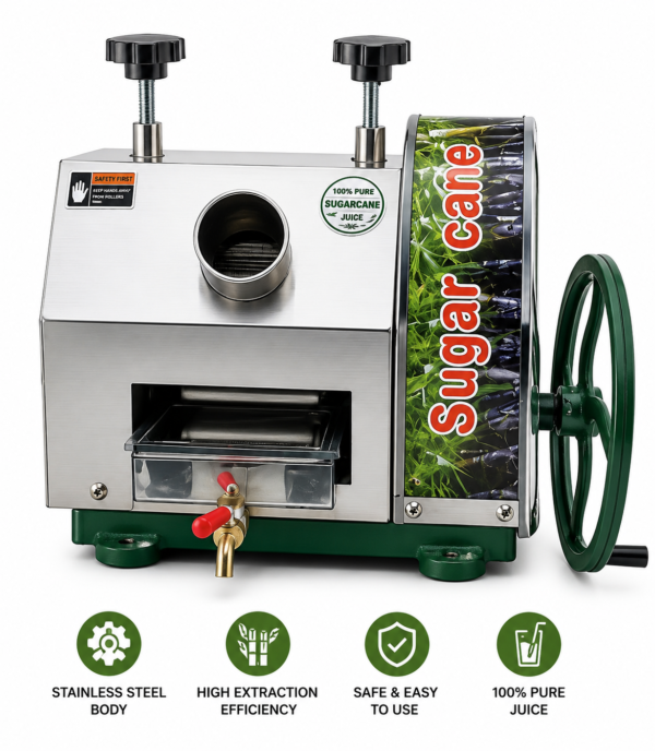 Manual Sugarcane Juice Extractor Machine – Stainless Steel Sugarcane Juicer