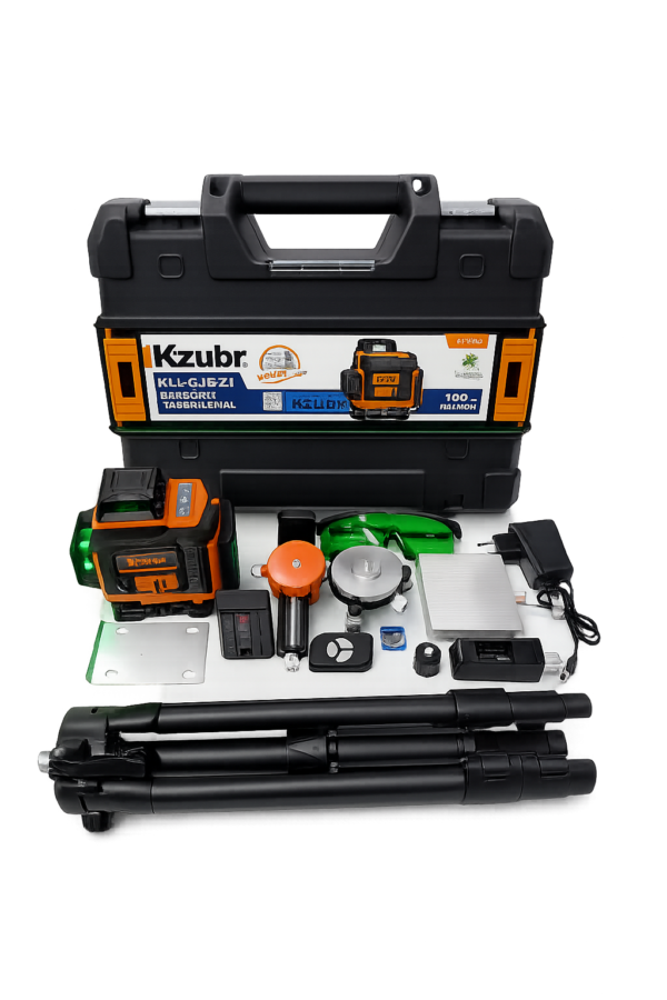 KZUBR 360° Green Laser Level Kit with Tripod | Self-Leveling Cross Line Laser | Fine Tech Machinery Kenya